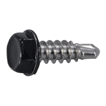 Midwest Fastener Self-Drilling Screw, #10 x 1/2 in, Painted Stainless Steel Flange Hex Head External Hex Drive 39604